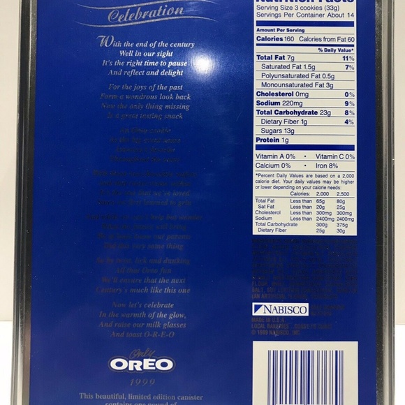Vintage Oreo Cookie 20th Century Commemorative Tin 1999 Collector Vintage Rare - Picture 2 of 5